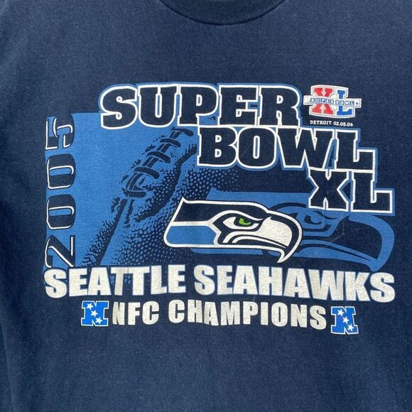 Seattle Seahawks 2005 NFC Conference Champions NFL Long Sleeve VTG Large - Picture 4 of 10